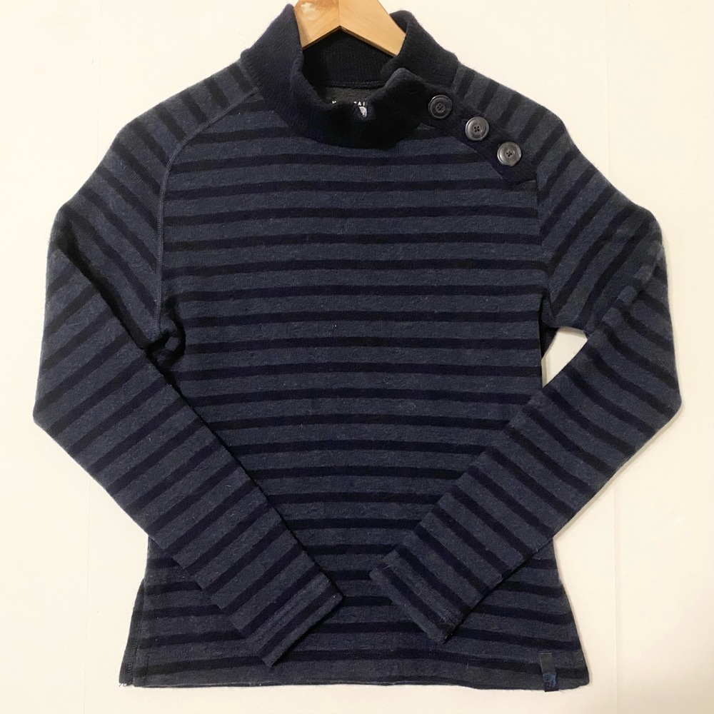 MOUNTAIN HARDWARE Sweater Sevina Striped Recycled Wool Mock Neck Womens Small
